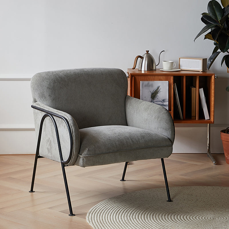 Modern Style Chair with Black Metal Basic Four Leg and Tight Back Clearhalo 'Accent Chairs' 'accent_chairs' 'Chairs & Seating' 'furn' 'furn_accent_chairs' 'Furniture' 'Living Room Furniture' 6189026