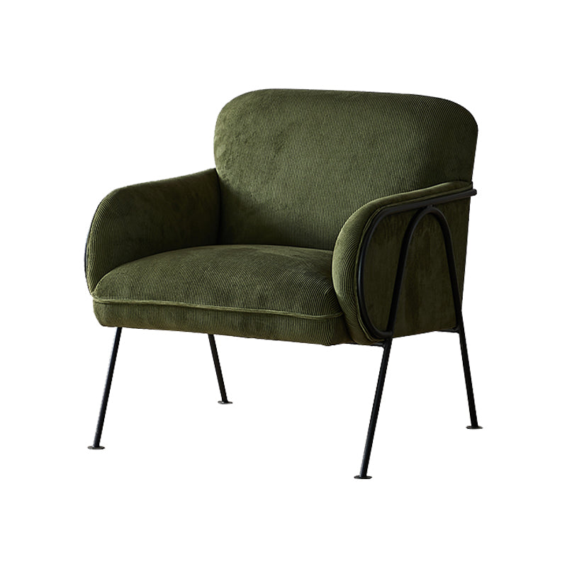 Modern Style Chair with Black Metal Basic Four Leg and Tight Back Green 1 Piece Clearhalo 'Accent Chairs' 'accent_chairs' 'Chairs & Seating' 'furn' 'furn_accent_chairs' 'Furniture' 'Living Room Furniture' 6189030