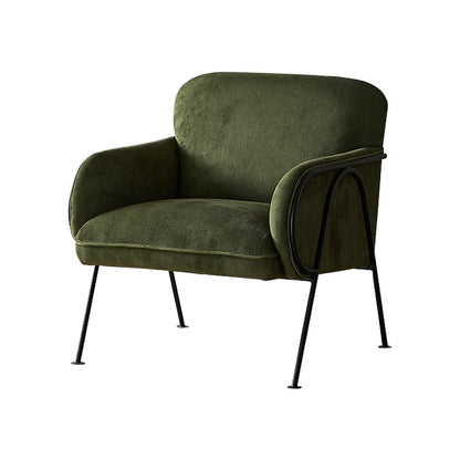 Modern Style Chair with Black Metal Basic Four Leg and Tight Back Green 1 Piece Clearhalo 'Accent Chairs' 'accent_chairs' 'Chairs & Seating' 'furn' 'furn_accent_chairs' 'Furniture' 'Living Room Furniture' 6189030