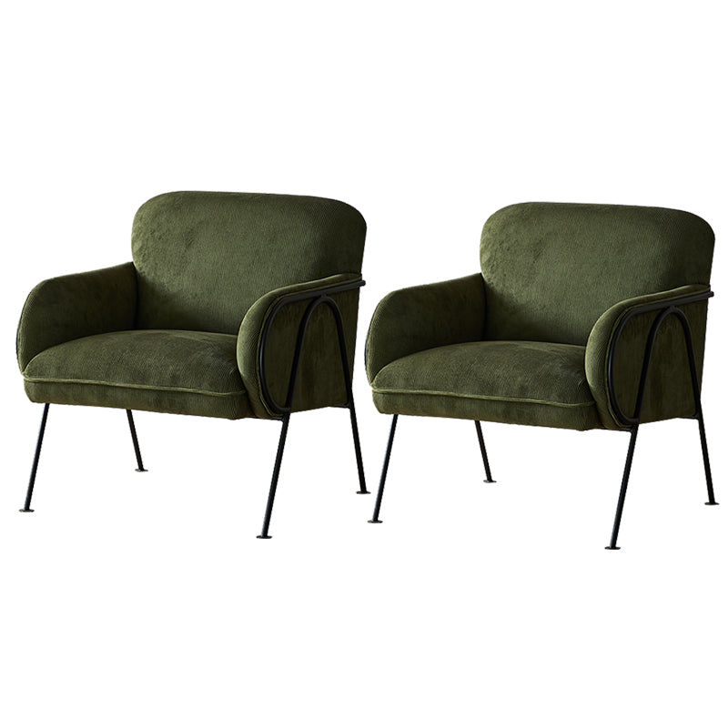 Modern Style Chair with Black Metal Basic Four Leg and Tight Back Green 2 Piece Set Clearhalo 'Accent Chairs' 'accent_chairs' 'Chairs & Seating' 'furn' 'furn_accent_chairs' 'Furniture' 'Living Room Furniture' 6189032