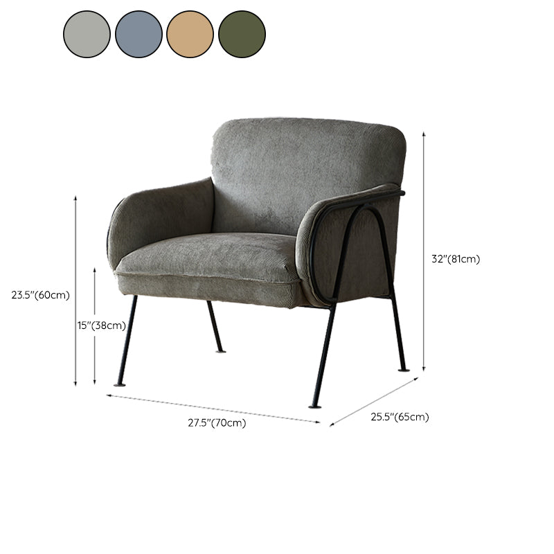 Modern Style Chair with Black Metal Basic Four Leg and Tight Back Clearhalo 'Accent Chairs' 'accent_chairs' 'Chairs & Seating' 'furn' 'furn_accent_chairs' 'Furniture' 'Living Room Furniture' 6189037