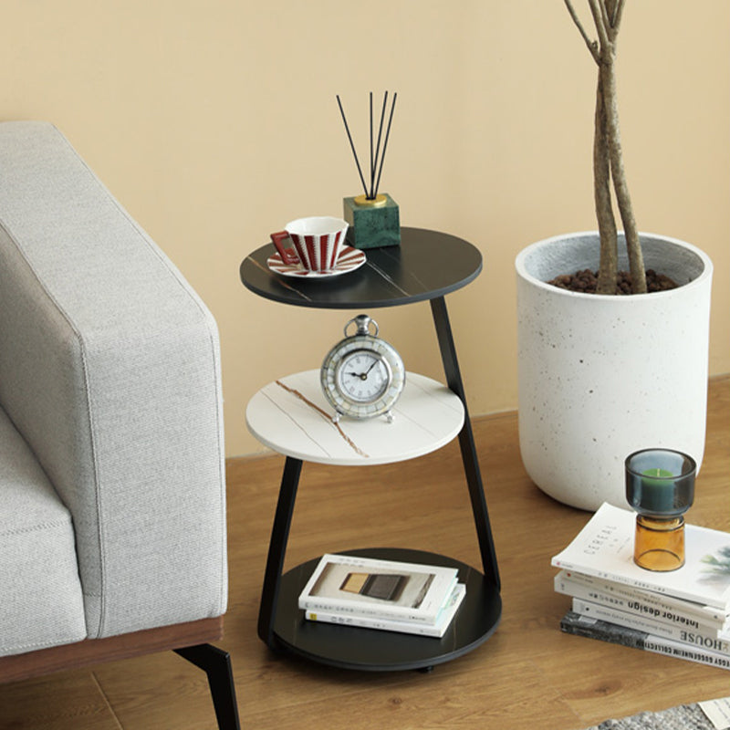 Modern de la mesa redonda de la esquina redonda de 3 niveles con almacenamiento