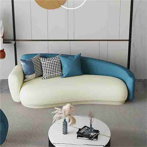 Divano con smoking in pelle finta contemporanea divano retro stretto con cuscino