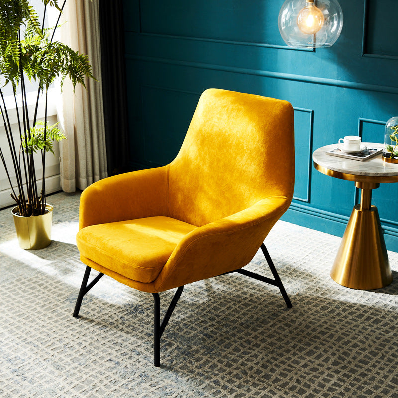 Contemporary 27.56" W Flared Arms Armchair with MW Base for Living Room Yellow 1 Piece Clearhalo 'Accent Chairs' 'accent_chairs' 'Chairs & Seating' 'furn' 'furn_accent_chairs' 'Furniture' 'Living Room Furniture' 6189119