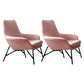 Contemporary 27.56" W Flared Arms Armchair with MW Base for Living Room Pink 2 Piece Set Clearhalo 'Accent Chairs' 'accent_chairs' 'Chairs & Seating' 'furn' 'furn_accent_chairs' 'Furniture' 'Living Room Furniture' 6189120