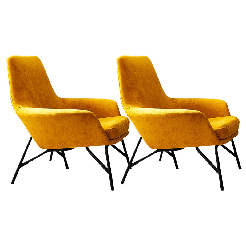 Contemporary 27.56" W Flared Arms Armchair with MW Base for Living Room Yellow 2 Piece Set Clearhalo 'Accent Chairs' 'accent_chairs' 'Chairs & Seating' 'furn' 'furn_accent_chairs' 'Furniture' 'Living Room Furniture' 6189121