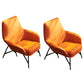 Contemporary 27.56" W Flared Arms Armchair with MW Base for Living Room Orange 2 Piece Set Clearhalo 'Accent Chairs' 'accent_chairs' 'Chairs & Seating' 'furn' 'furn_accent_chairs' 'Furniture' 'Living Room Furniture' 6189124