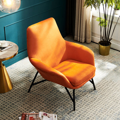 Contemporary 27.56" W Flared Arms Armchair with MW Base for Living Room Orange 1 Piece Clearhalo 'Accent Chairs' 'accent_chairs' 'Chairs & Seating' 'furn' 'furn_accent_chairs' 'Furniture' 'Living Room Furniture' 6189125