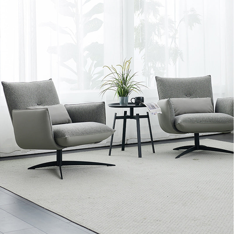 Contemporary Linen 4-Star Tight Back Accent Armchair in Grey Clearhalo 'Accent Chairs' 'accent_chairs' 'Chairs & Seating' 'furn' 'furn_accent_chairs' 'Furniture' 'Living Room Furniture' 6189134