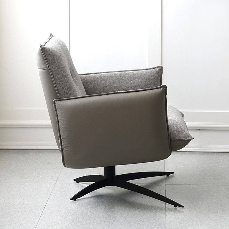 Contemporary Linen 4-Star Tight Back Accent Armchair in Grey Clearhalo 'Accent Chairs' 'accent_chairs' 'Chairs & Seating' 'furn' 'furn_accent_chairs' 'Furniture' 'Living Room Furniture' 6189136