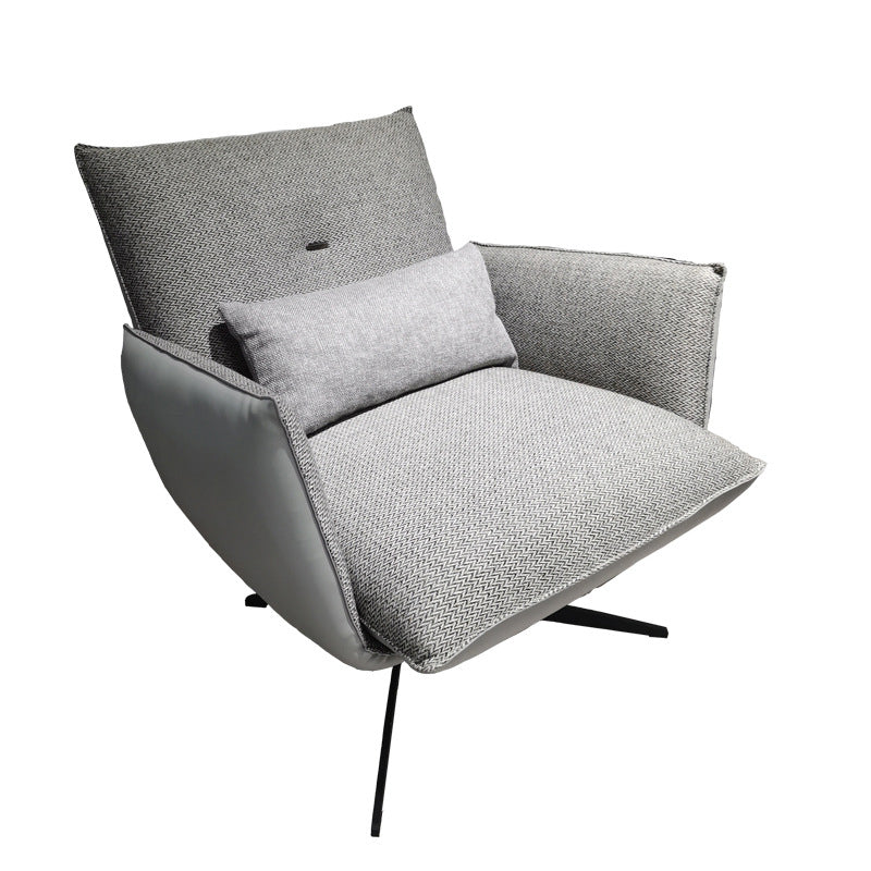 Contemporary Linen 4-Star Tight Back Accent Armchair in Grey 1 Piece Clearhalo 'Accent Chairs' 'accent_chairs' 'Chairs & Seating' 'furn' 'furn_accent_chairs' 'Furniture' 'Living Room Furniture' 6189137