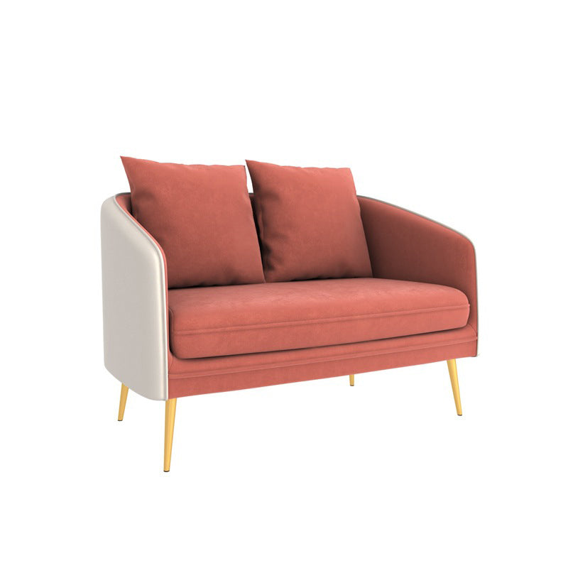 Zeitgenössischer Höhlenarm Standard -Sofa Rückenleder/Samtsofa