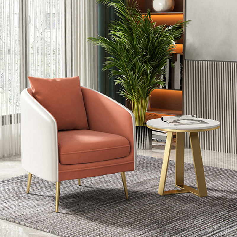 Zeitgenössischer Höhlenarm Standard -Sofa Rückenleder/Samtsofa