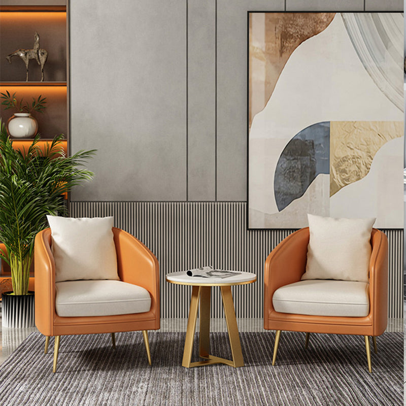 Zeitgenössischer Höhlenarm Standard -Sofa Rückenleder/Samtsofa