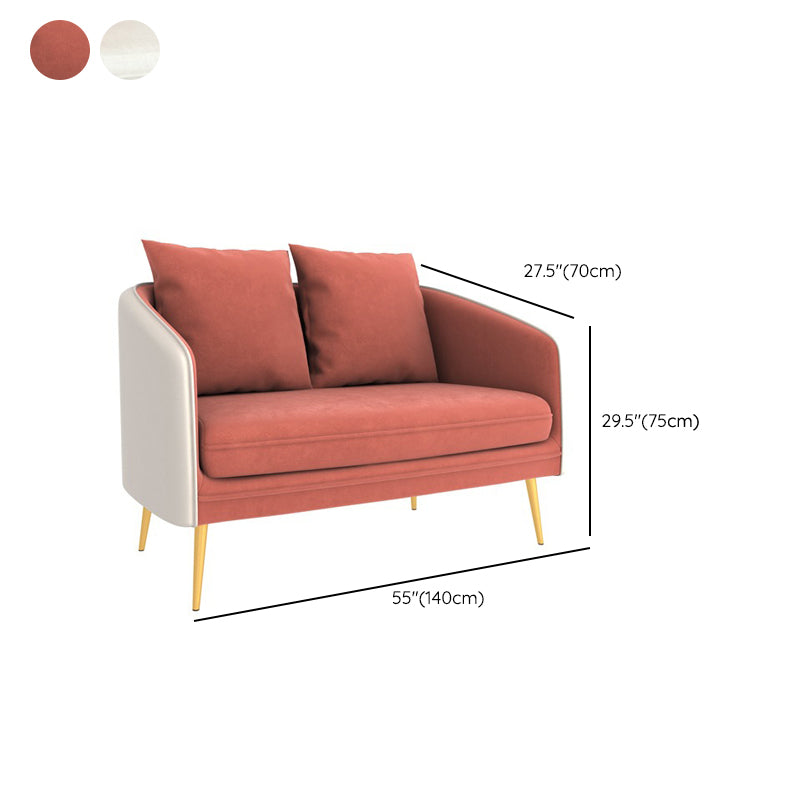 Zeitgenössischer Höhlenarm Standard -Sofa Rückenleder/Samtsofa