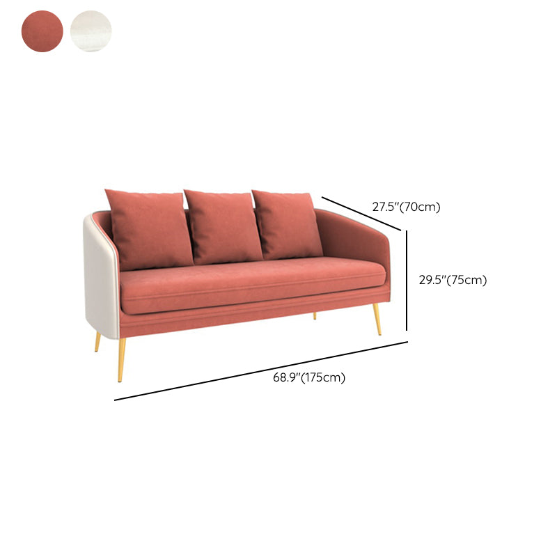 Zeitgenössischer Höhlenarm Standard -Sofa Rückenleder/Samtsofa