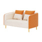 Leather Tuxedo Arm Sofa Contemporary Tight Back Sofa with Pillow 55.1"L x 27.6"W x 29.5"H Orange Clearhalo 'furn' 'furn_sofas' 'Furniture' 'Living Room Furniture' 'Sofa' 'sofas' 6189169
