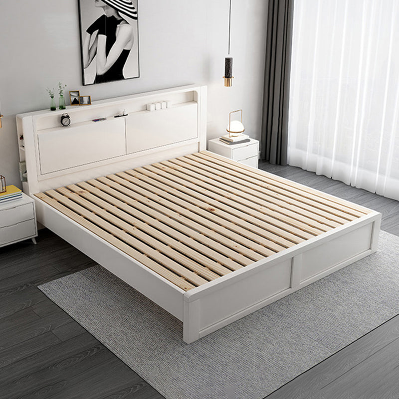 Modern & Contemporary Standard Bed Solid Wood Bed Frame with Headboard