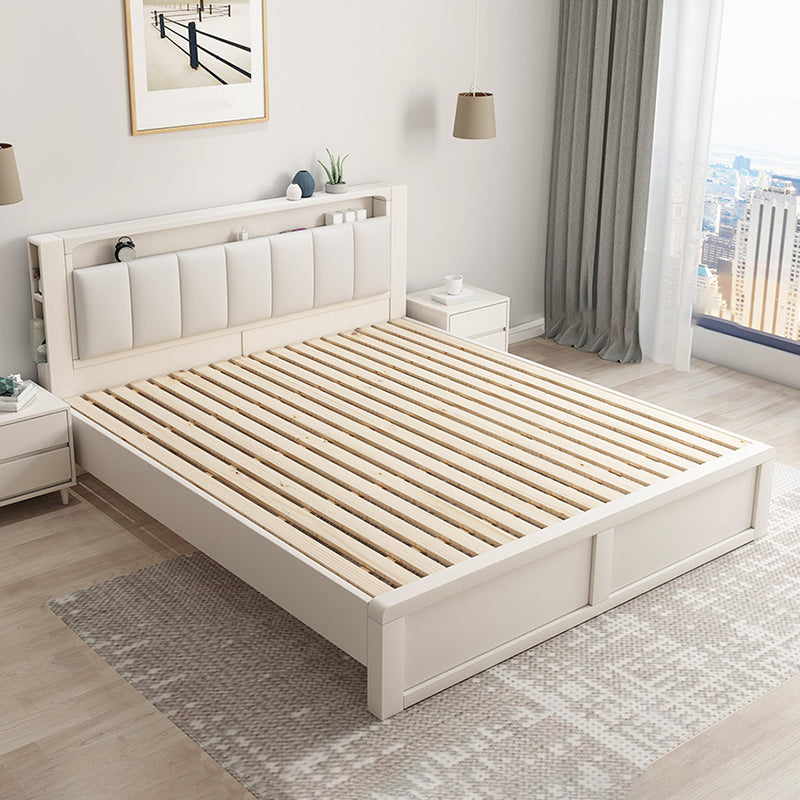 Modern & Contemporary Standard Bed Solid Wood Bed Frame with Headboard