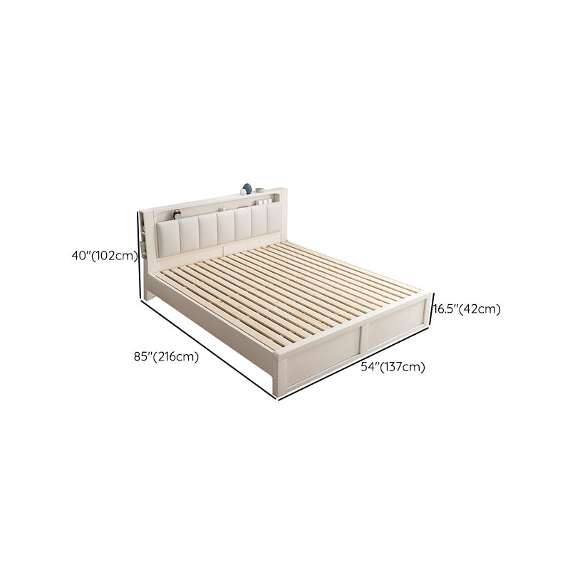 Modern & Contemporary Standard Bed Solid Wood Bed Frame with Headboard