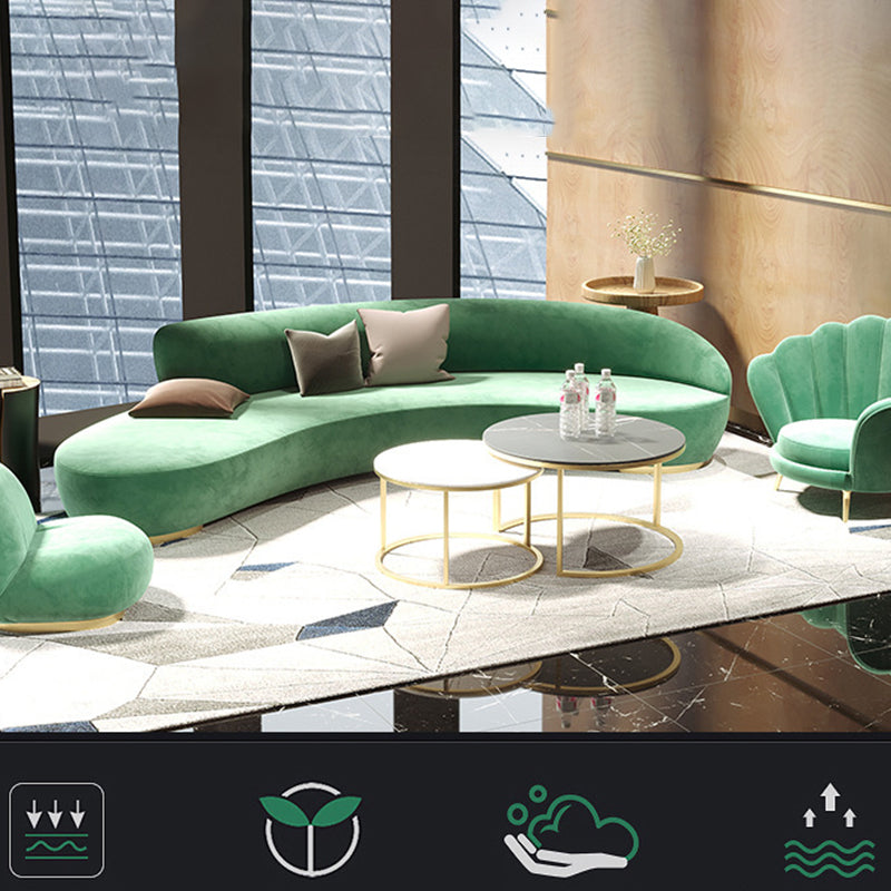 Zeitgenössischer Samtkrümmungssofa enger Rückenbohrerbote