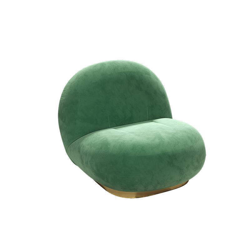 Contemporary Velvet Curved Sofa Tight Back Sloped Arm Settee