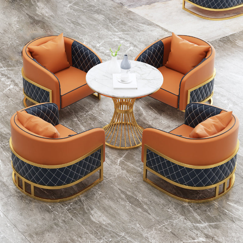 Contemporary Leather Sofa Sloped Arm Standard Sofa with Pillow Clearhalo 'furn' 'furn_sofas' 'Furniture' 'Living Room Furniture' 'Sofa' 'sofas' 6189307