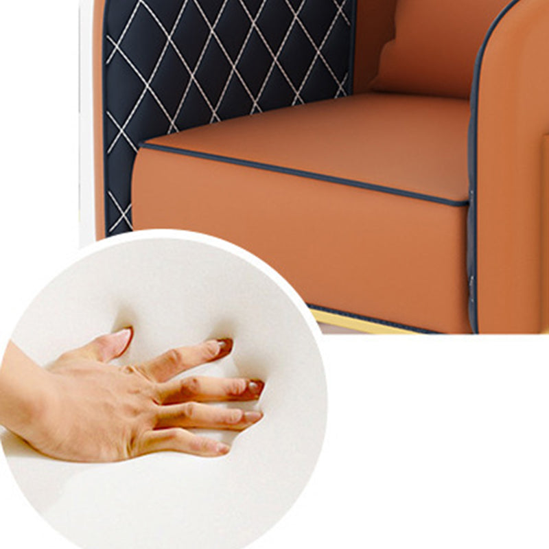 Contemporary Leather Sofa Sloped Arm Standard Sofa with Pillow Clearhalo 'furn' 'furn_sofas' 'Furniture' 'Living Room Furniture' 'Sofa' 'sofas' 6189312