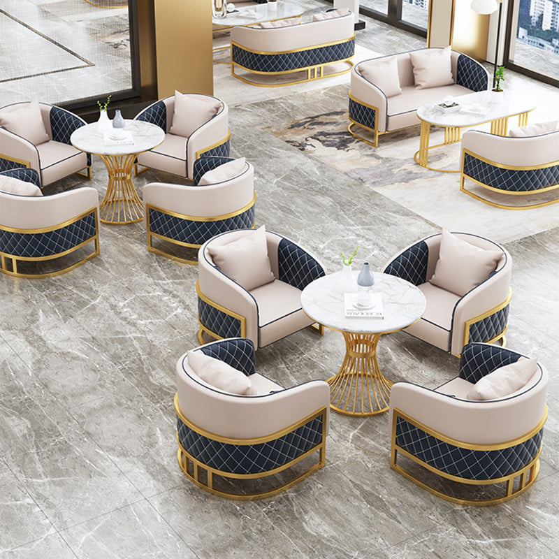 Contemporary Leather Sofa Sloped Arm Standard Sofa with Pillow Clearhalo 'furn' 'furn_sofas' 'Furniture' 'Living Room Furniture' 'Sofa' 'sofas' 6189315