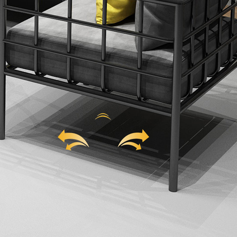 Contemporary Metal Square Arm Sofa Fabric Cushions Sofa for Living Room Clearhalo 'furn' 'furn_sofas' 'Furniture' 'Living Room Furniture' 'Sofa' 'sofas' 6189353