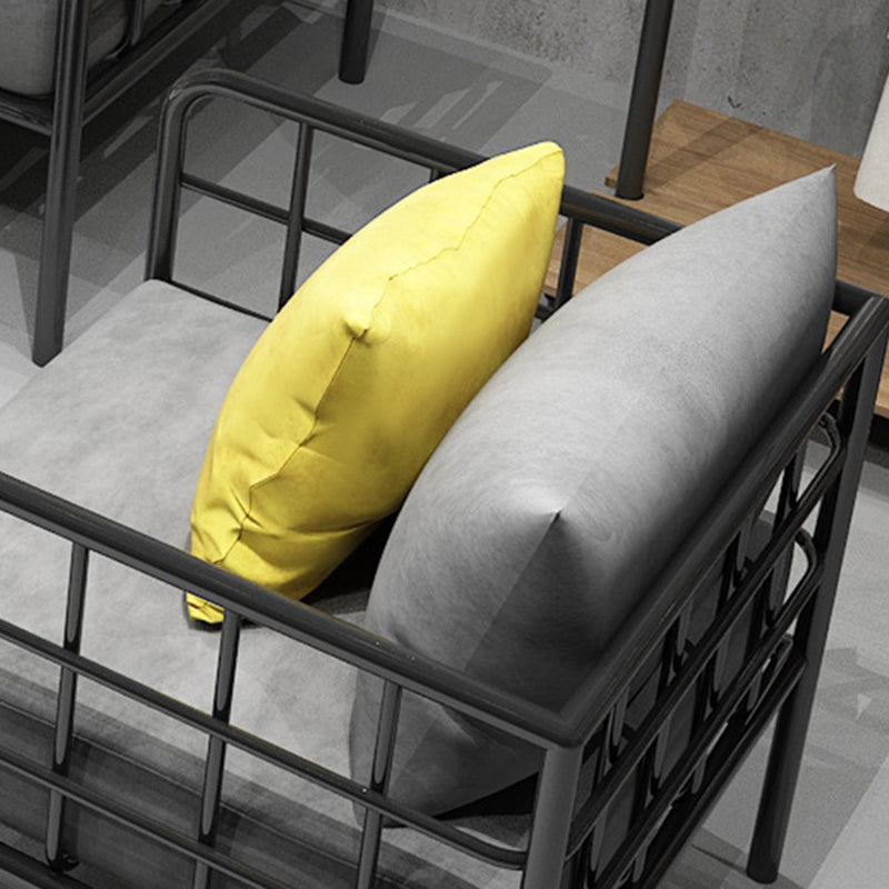 Contemporary Metal Square Arm Sofa Fabric Cushions Sofa for Living Room Clearhalo 'furn' 'furn_sofas' 'Furniture' 'Living Room Furniture' 'Sofa' 'sofas' 6189354