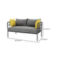 Contemporary Metal Square Arm Sofa Fabric Cushions Sofa for Living Room Clearhalo 'furn' 'furn_sofas' 'Furniture' 'Living Room Furniture' 'Sofa' 'sofas' 6189358
