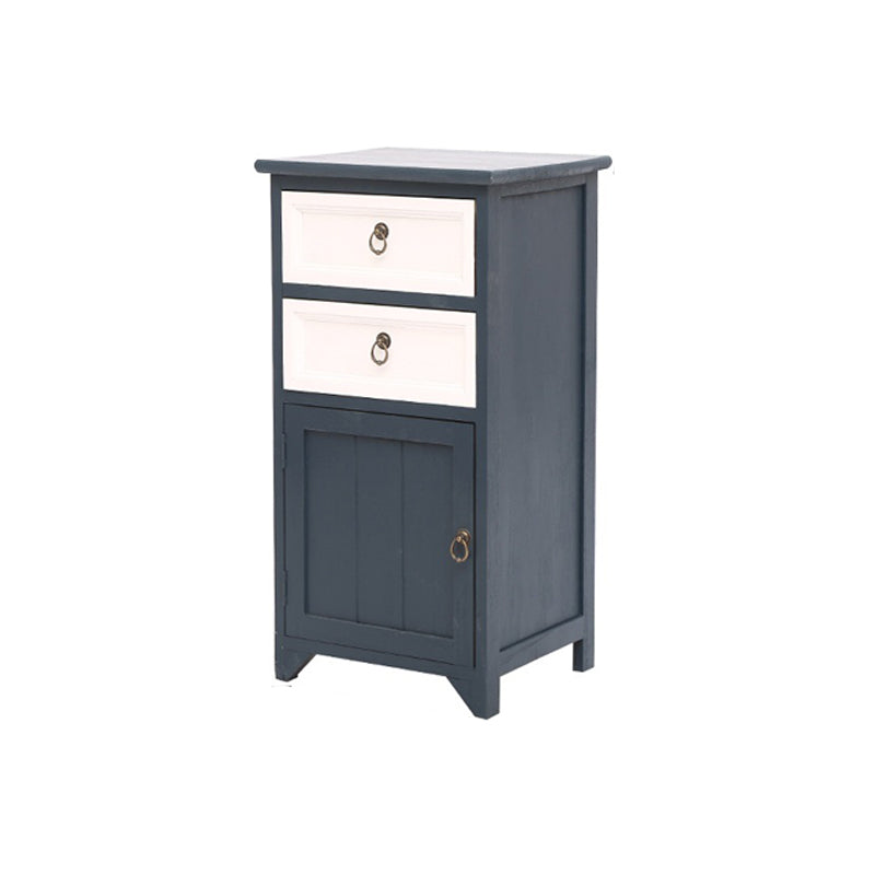 Industrial Distressed Finish Accent Cabinet with Drawers and Door Blue 2 Clearhalo 'Cabinets & Chests' 'cabinets_chests' 'furn' 'furn_cabinets_chests' 'Furniture' 'Living Room Furniture' 6189361