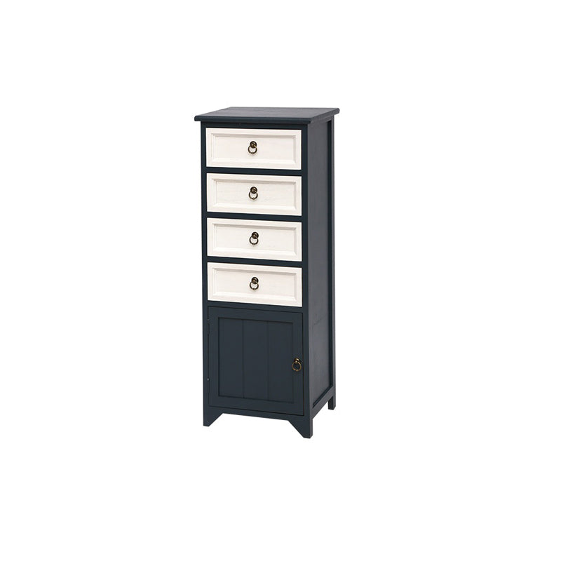 Industrial Distressed Finish Accent Cabinet with Drawers and Door Blue 4 Clearhalo 'Cabinets & Chests' 'cabinets_chests' 'furn' 'furn_cabinets_chests' 'Furniture' 'Living Room Furniture' 6189365