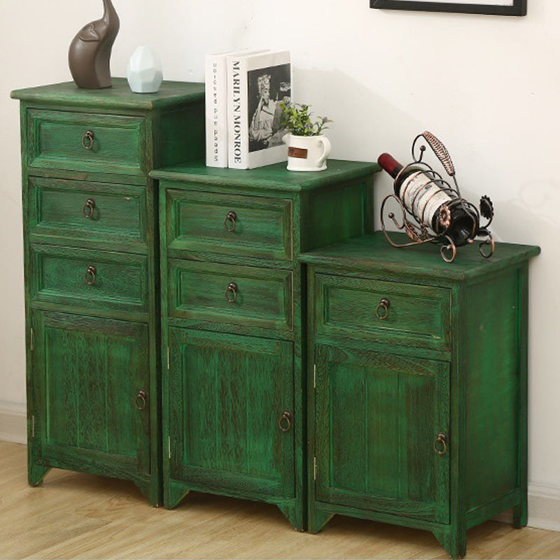 Industrial Distressed Finish Accent Cabinet with Drawers and Door Clearhalo 'Cabinets & Chests' 'cabinets_chests' 'furn' 'furn_cabinets_chests' 'Furniture' 'Living Room Furniture' 6189366