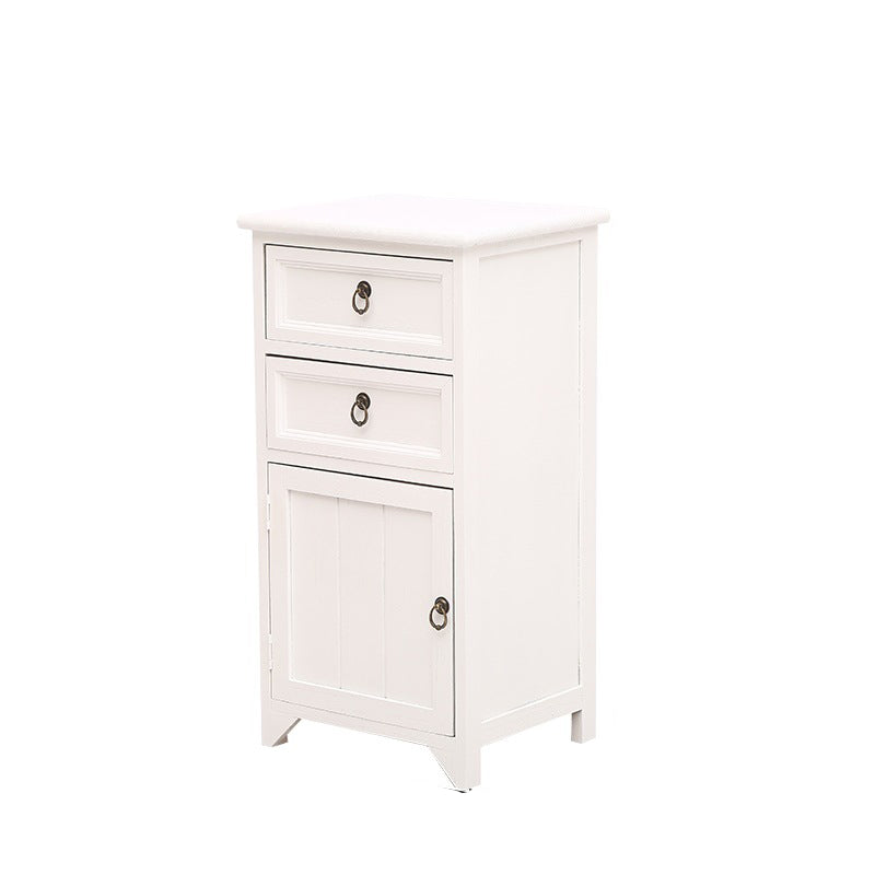 Industrial Distressed Finish Accent Cabinet with Drawers and Door White 2 Clearhalo 'Cabinets & Chests' 'cabinets_chests' 'furn' 'furn_cabinets_chests' 'Furniture' 'Living Room Furniture' 6189372