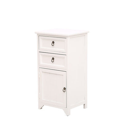 Industrial Distressed Finish Accent Cabinet with Drawers and Door White 2 Clearhalo 'Cabinets & Chests' 'cabinets_chests' 'furn' 'furn_cabinets_chests' 'Furniture' 'Living Room Furniture' 6189372