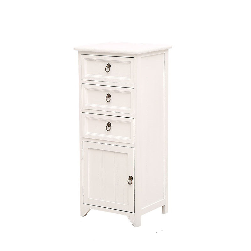 Industrial Distressed Finish Accent Cabinet with Drawers and Door White 3 Clearhalo 'Cabinets & Chests' 'cabinets_chests' 'furn' 'furn_cabinets_chests' 'Furniture' 'Living Room Furniture' 6189374