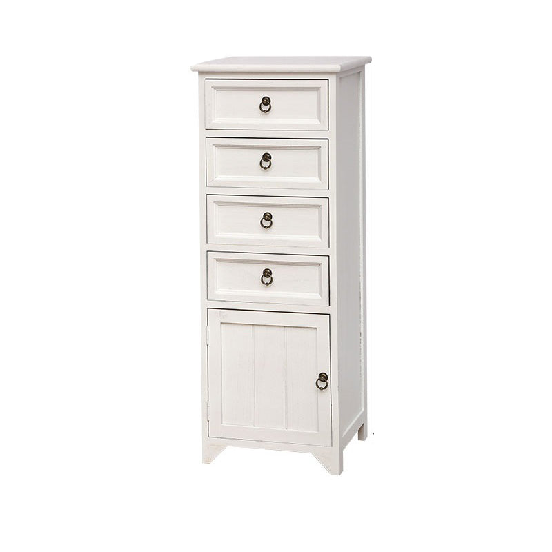 Industrial Distressed Finish Accent Cabinet with Drawers and Door White 4 Clearhalo 'Cabinets & Chests' 'cabinets_chests' 'furn' 'furn_cabinets_chests' 'Furniture' 'Living Room Furniture' 6189376