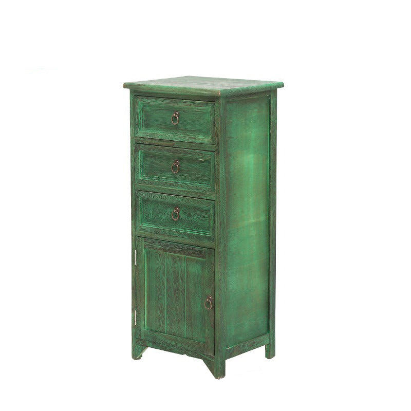 Industrial Distressed Finish Accent Cabinet with Drawers and Door Green 3 Clearhalo 'Cabinets & Chests' 'cabinets_chests' 'furn' 'furn_cabinets_chests' 'Furniture' 'Living Room Furniture' 6189380