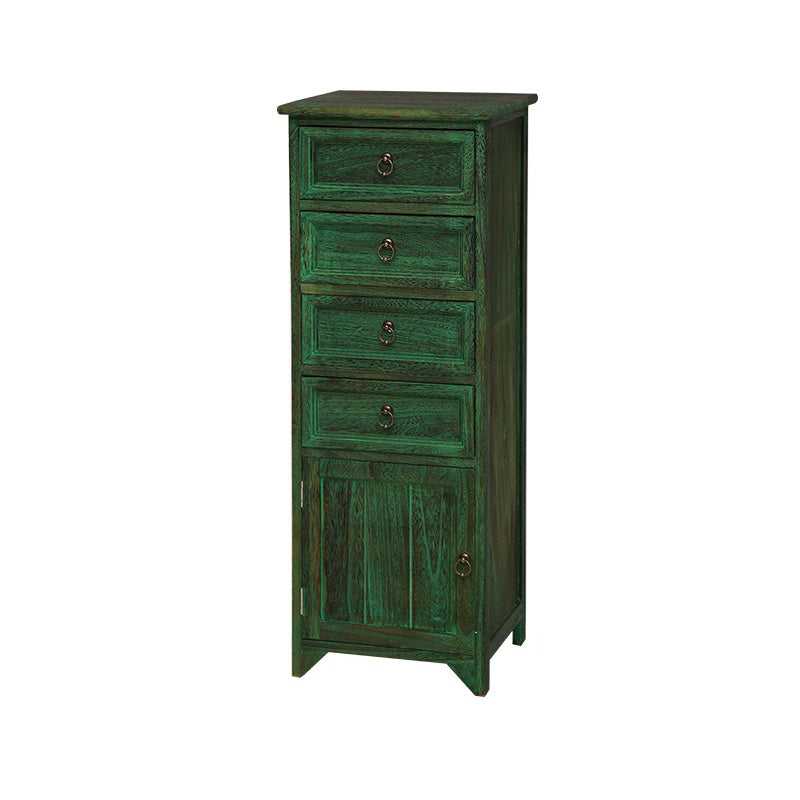 Industrial Distressed Finish Accent Cabinet with Drawers and Door Green 4 Clearhalo 'Cabinets & Chests' 'cabinets_chests' 'furn' 'furn_cabinets_chests' 'Furniture' 'Living Room Furniture' 6189382