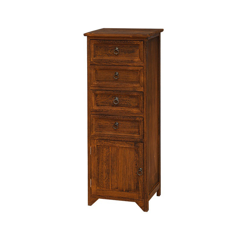 Industrial Distressed Finish Accent Cabinet with Drawers and Door Walnut 4 Clearhalo 'Cabinets & Chests' 'cabinets_chests' 'furn' 'furn_cabinets_chests' 'Furniture' 'Living Room Furniture' 6189386