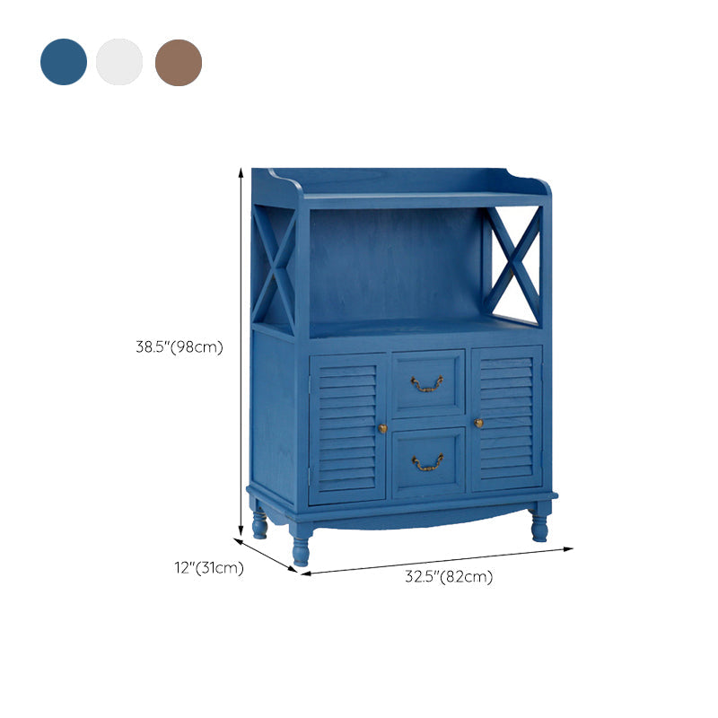 Massivholz Akzentschrank mit 2 Schubladen und Türen Lagerschrank