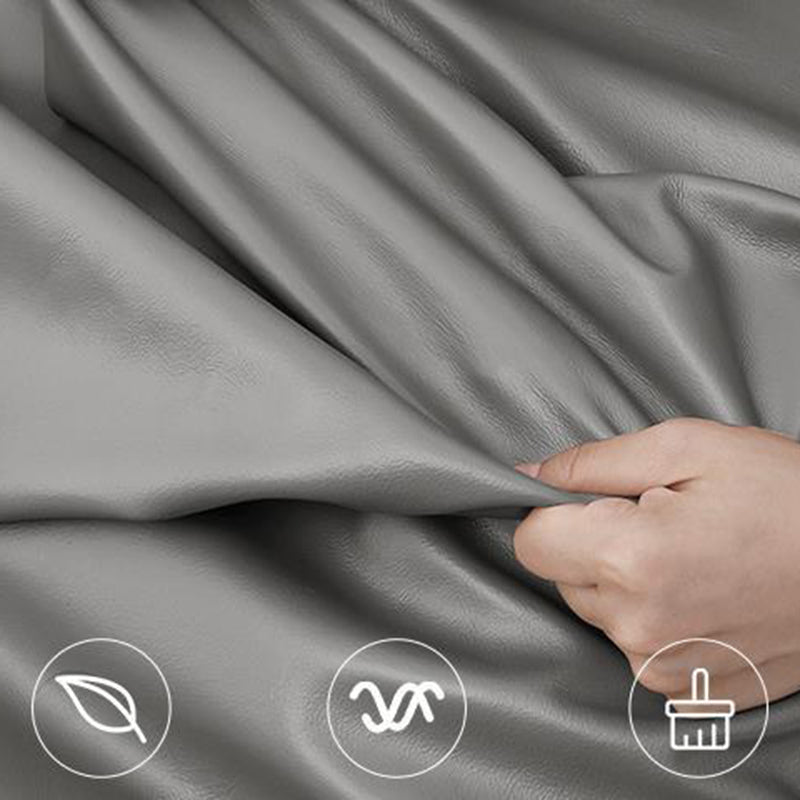 Contemporary Sloped Arm Curved Sofa Faux Leather Camel Back Sofa