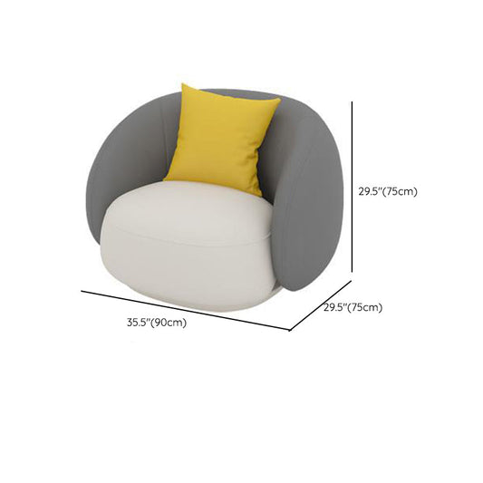 Contemporary Sloped Arm Curved Sofa Faux Leather Camel Back Sofa