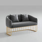 Contemporary Fabric Standard Settee Sloped Arm Tight Back Sofa