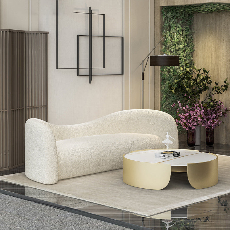 Sofá estándar de la tela de tela de tela de camello contemporánea