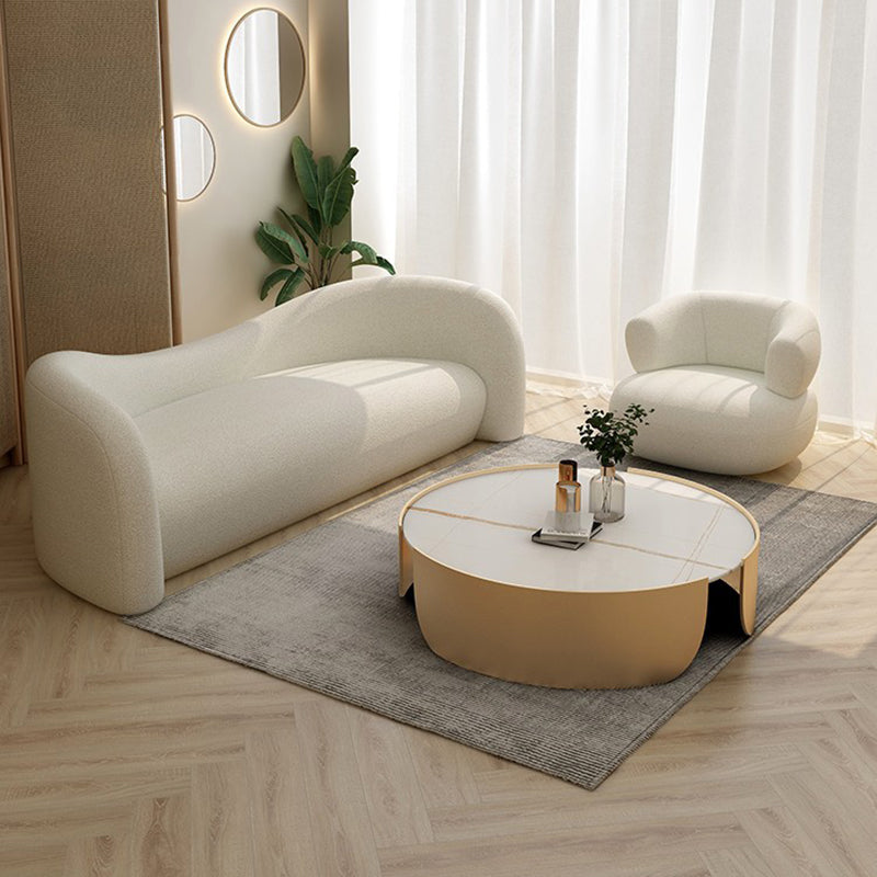 Sofá estándar de la tela de tela de tela de camello contemporánea