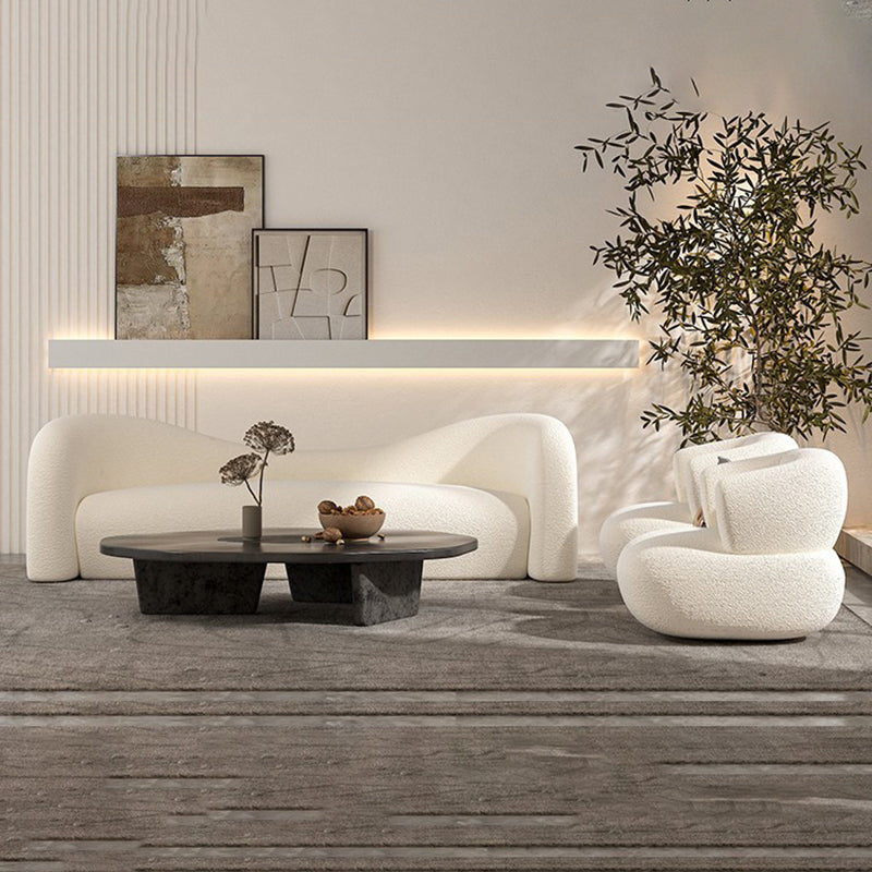 Sofá estándar de la tela de tela de tela de camello contemporánea