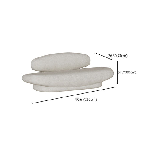 Contemporary Armless Standard Settee Tight Back Fabric Sofa for Living Room